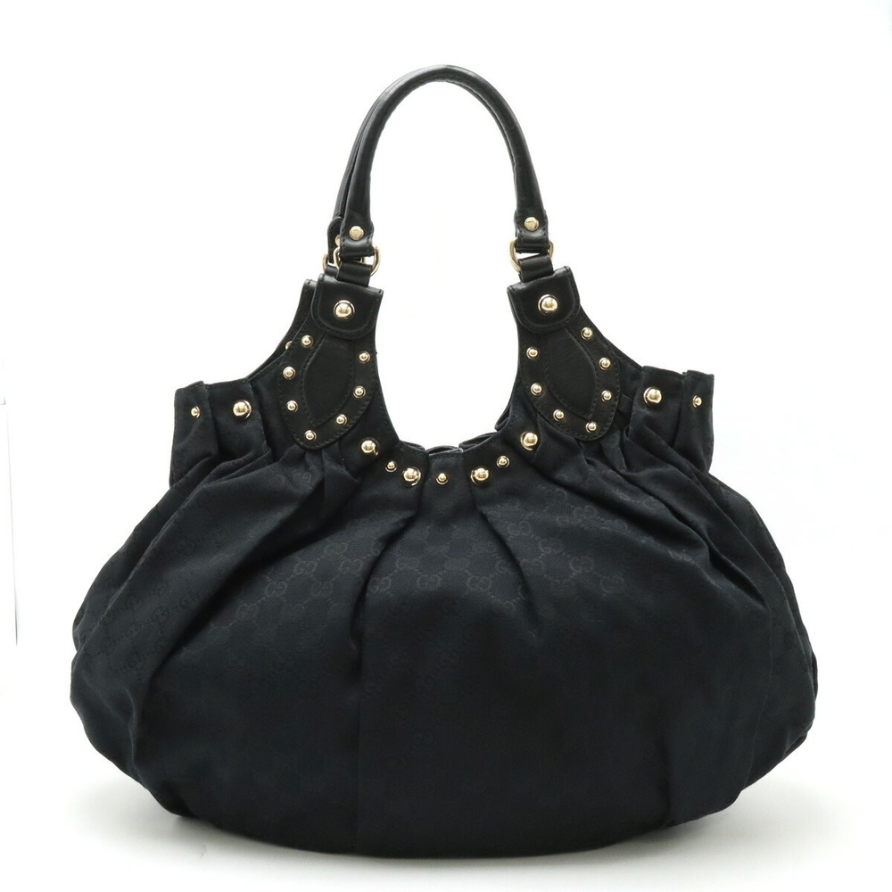 Gucci GG Studded Tote Bag Leather Black